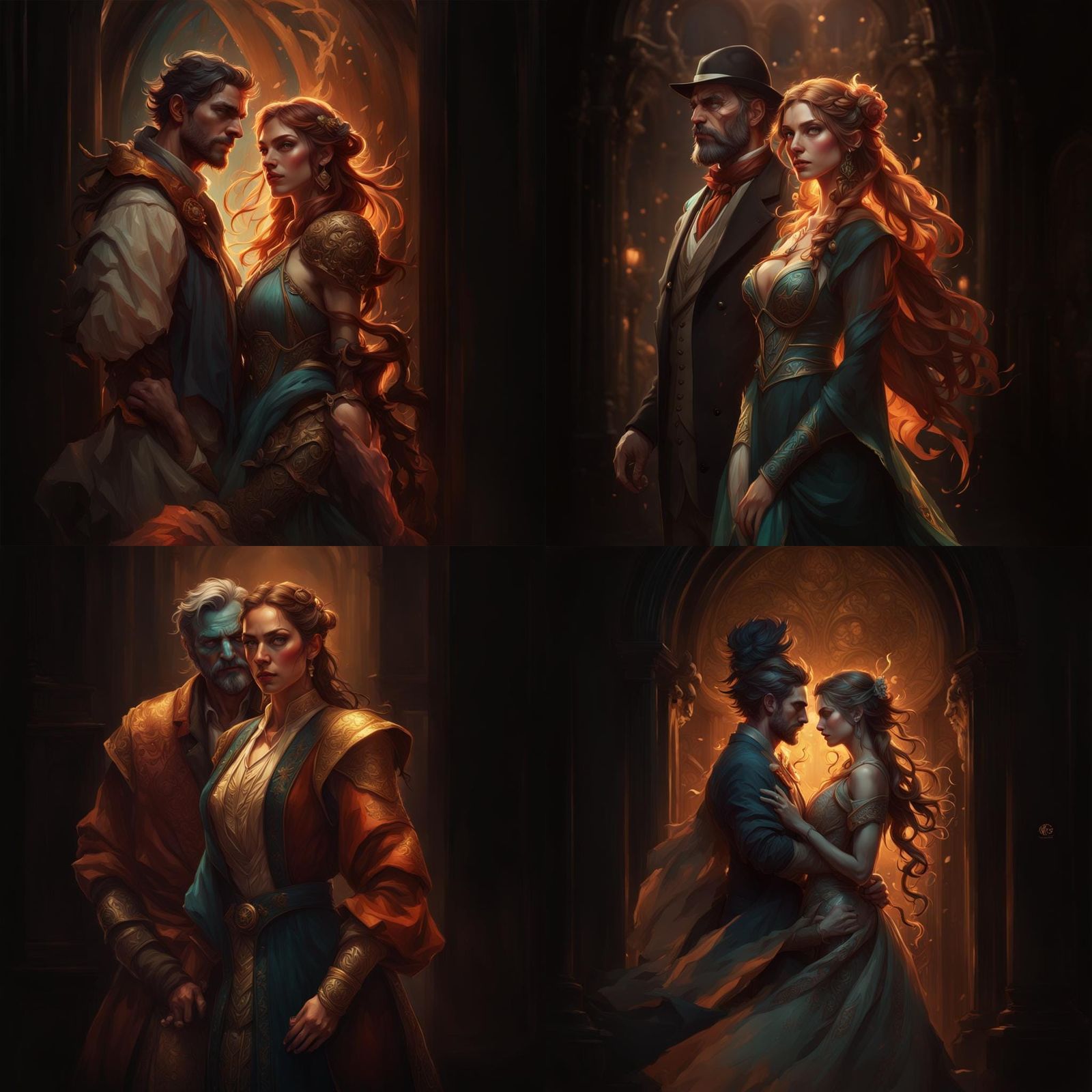 Detailed Couple Portrait with Dynamic Lighting