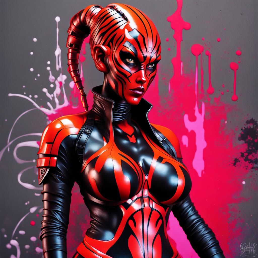 Darth Talon in Graffiti Art Style with Big Busts