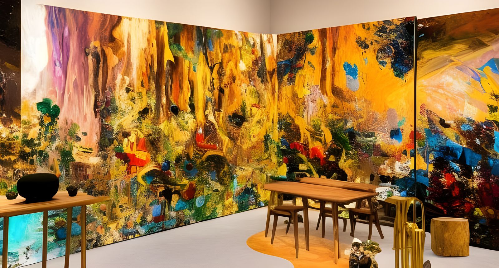 Dreamy Abstract Painting with Magical Particles