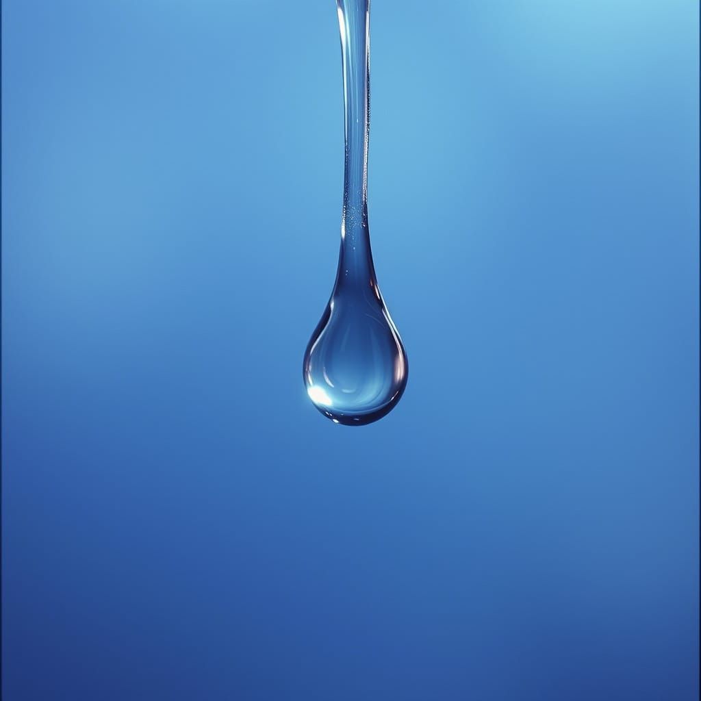 Dramatic Water Droplet in Cinematic Film Style