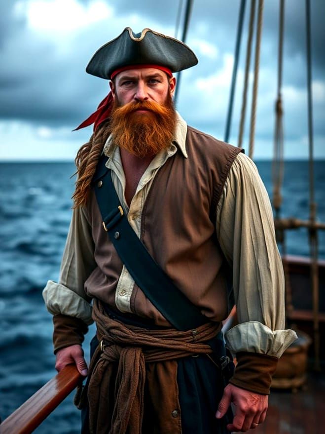 Pirate Captain on Majestic Sailing Vessel