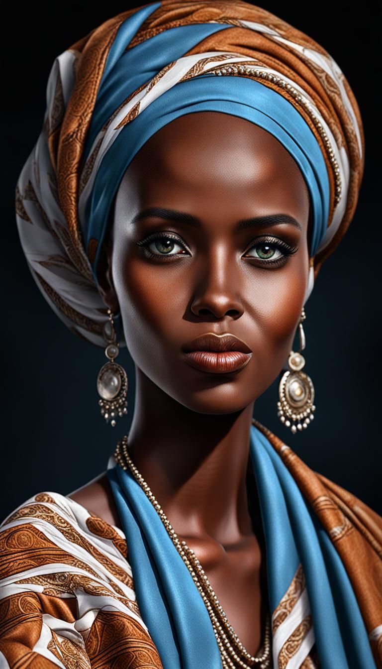 Hyperrealistic Portrait of a Somalian Woman
