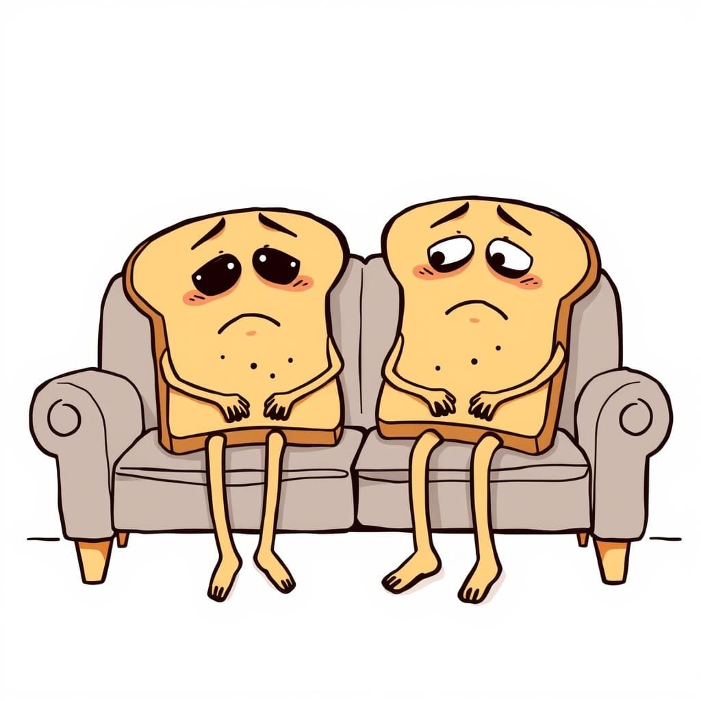Bread Buddies Relaxing on the Couch