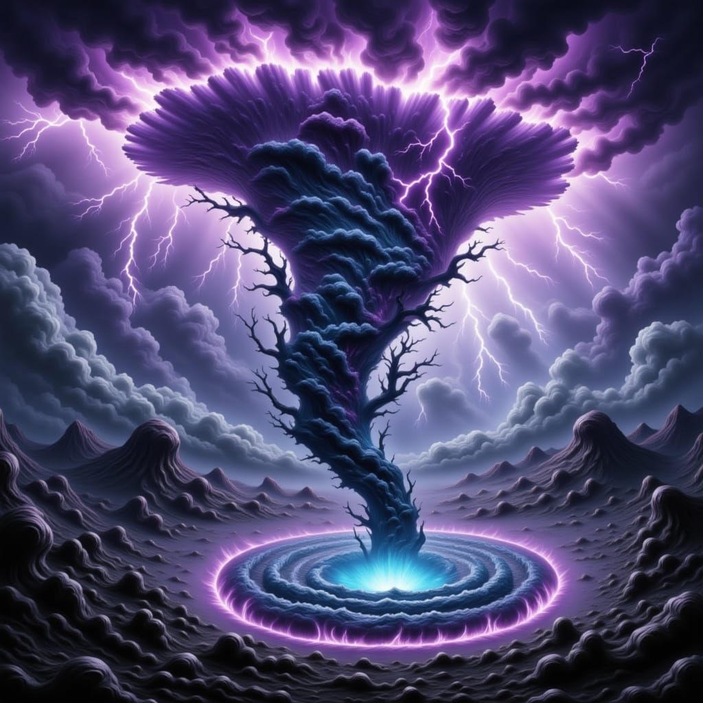 Diamond Tornado Over Swirling Storms