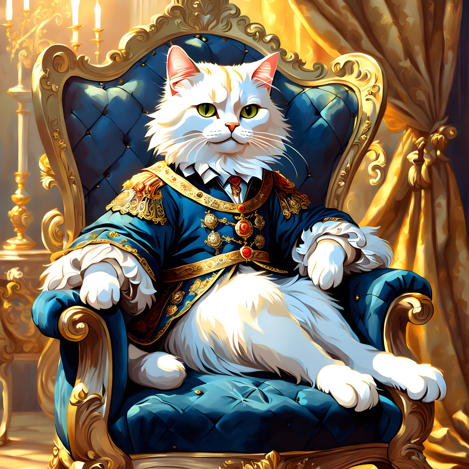 Aristocratic Cat in Luxurious Setting