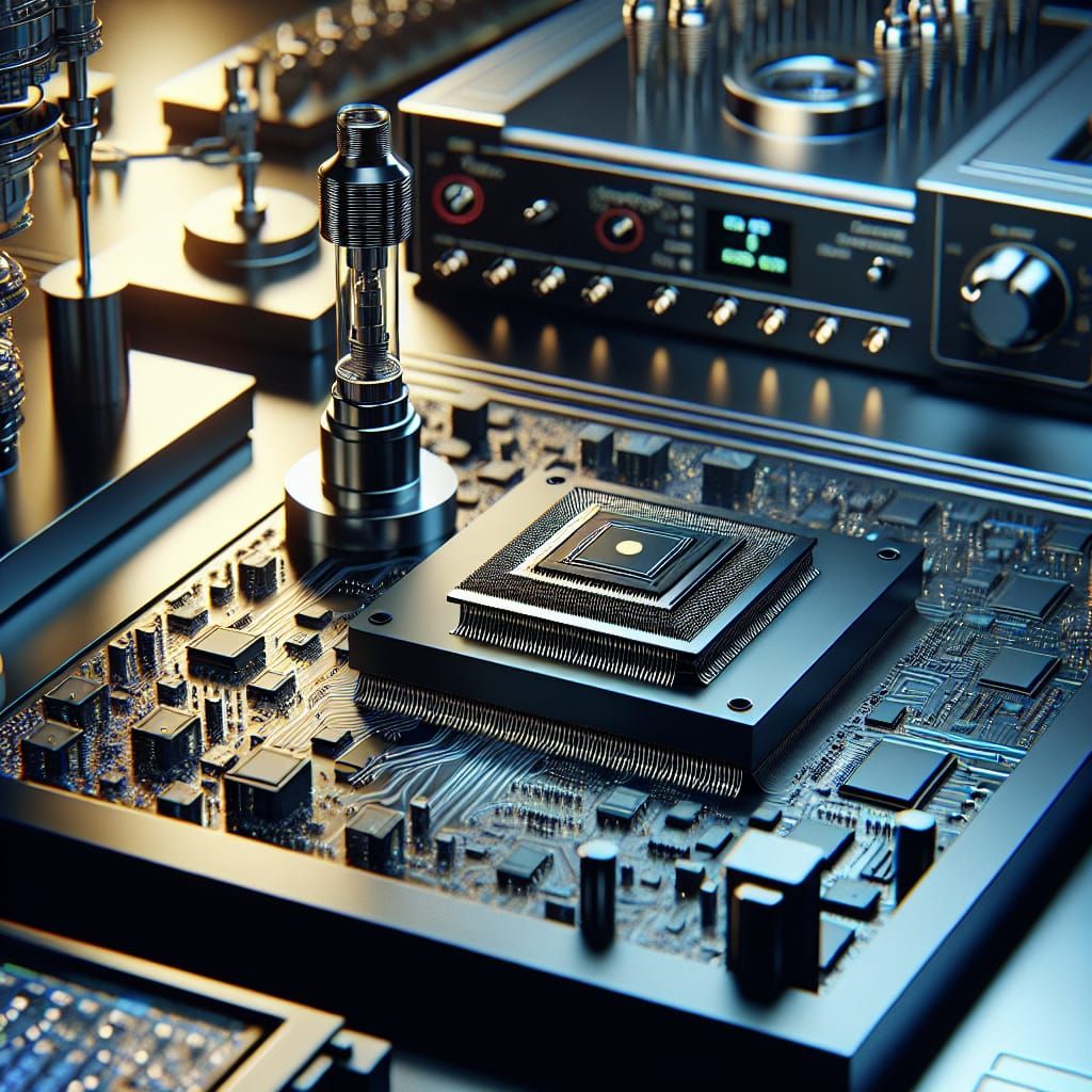 Semiconductor Chip Testing in High-Tech Laboratory