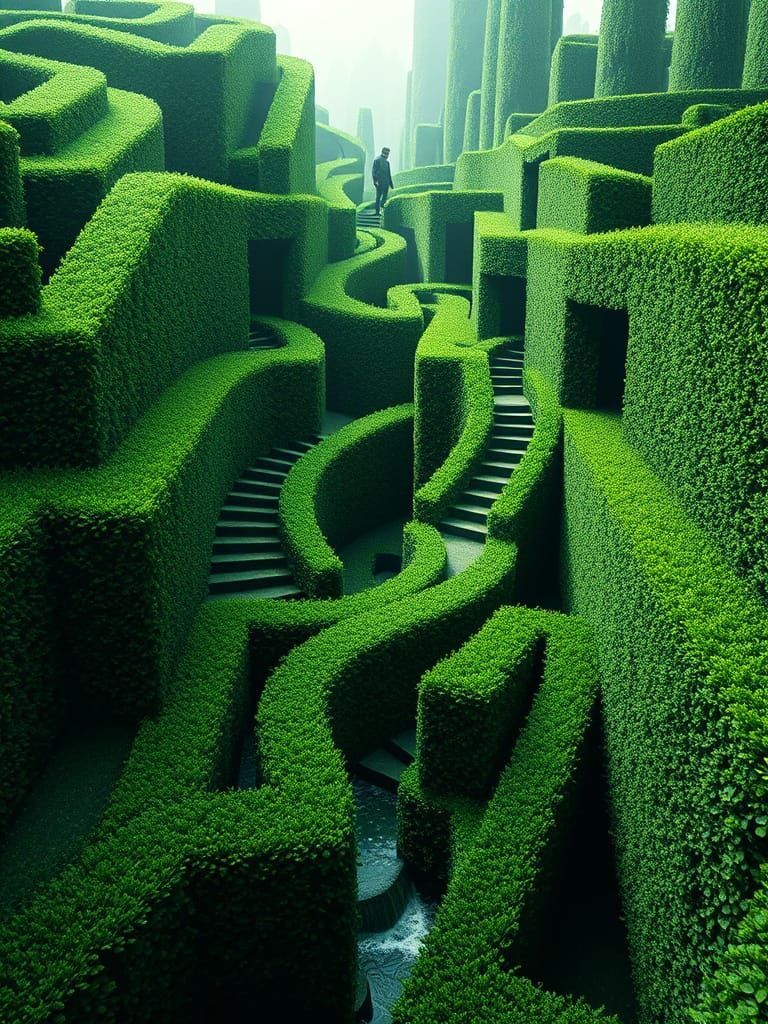 Impossible Hedge Maze Inspired by Escher