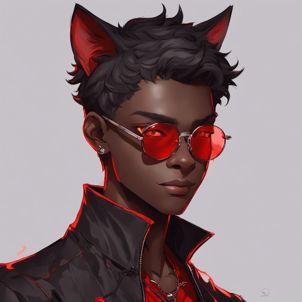 Detailed Portrait of a Catboy with Heterochromia