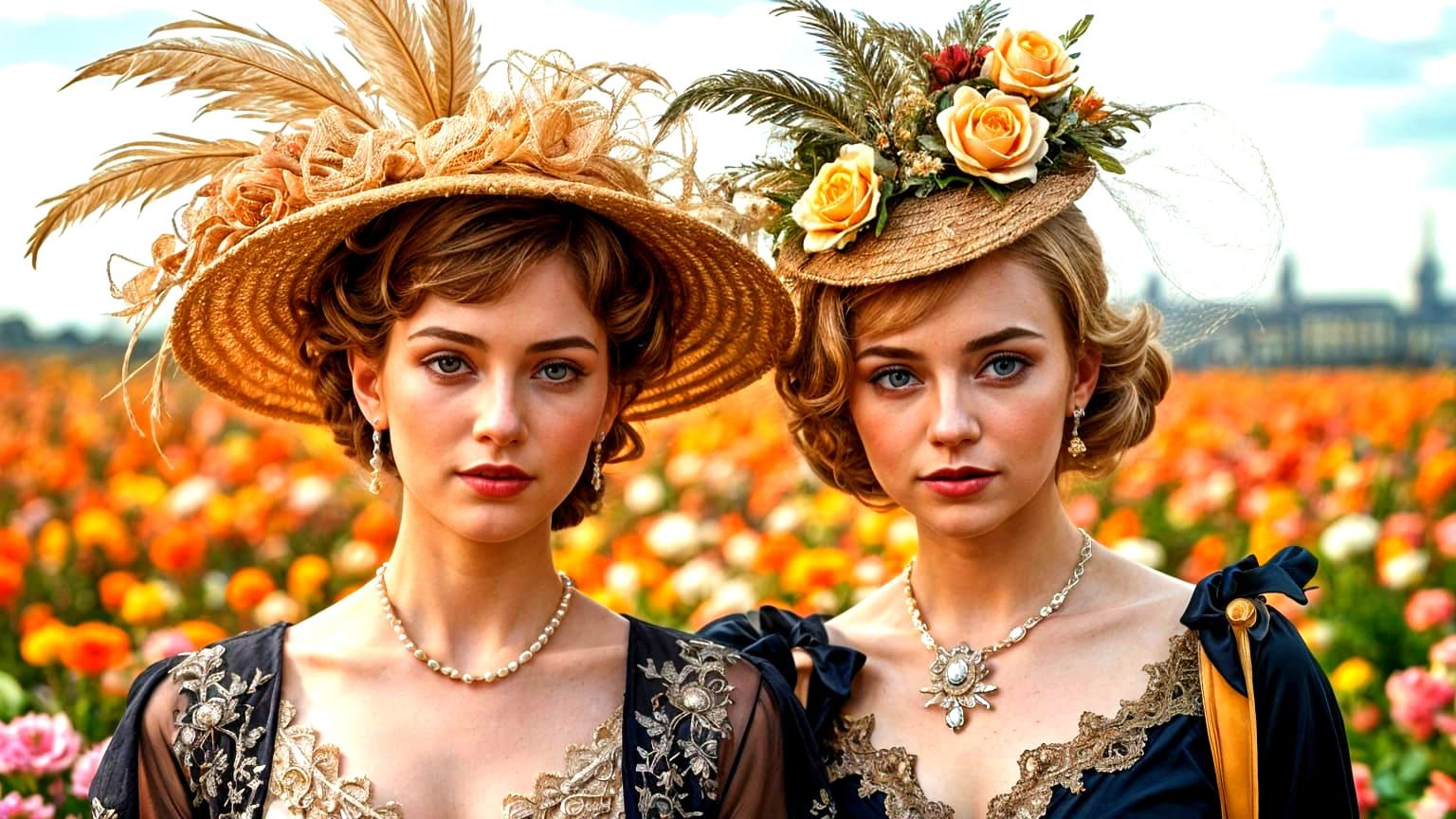 Ornate Filigree Hats: Belle Epoque Elegance in Impressionist...