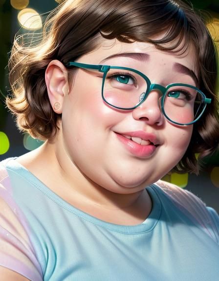 Laughing Woman Portrait with Bokeh Effect