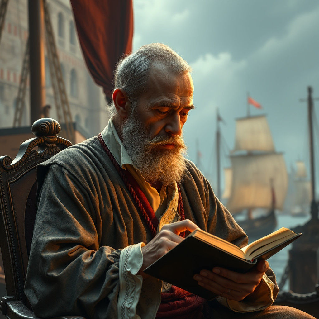 Venetian Merchant Praying in Renaissance Style