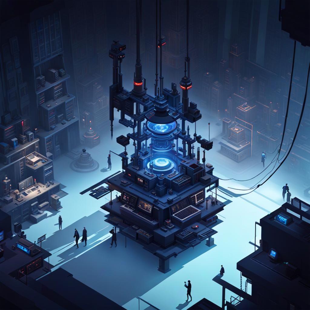 Eerie Sci-Fi Lab with Robotic Body