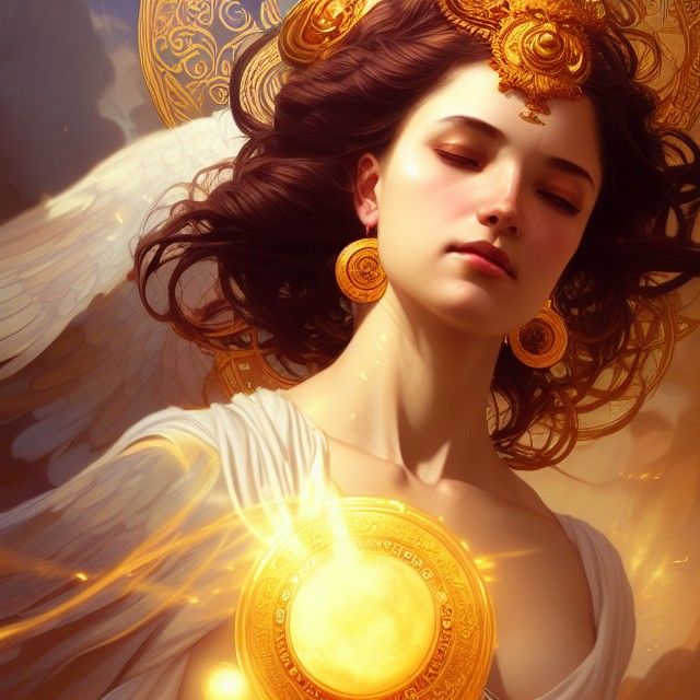 Heavenly Goddess Portrait in Hyperdetailed Digital Art