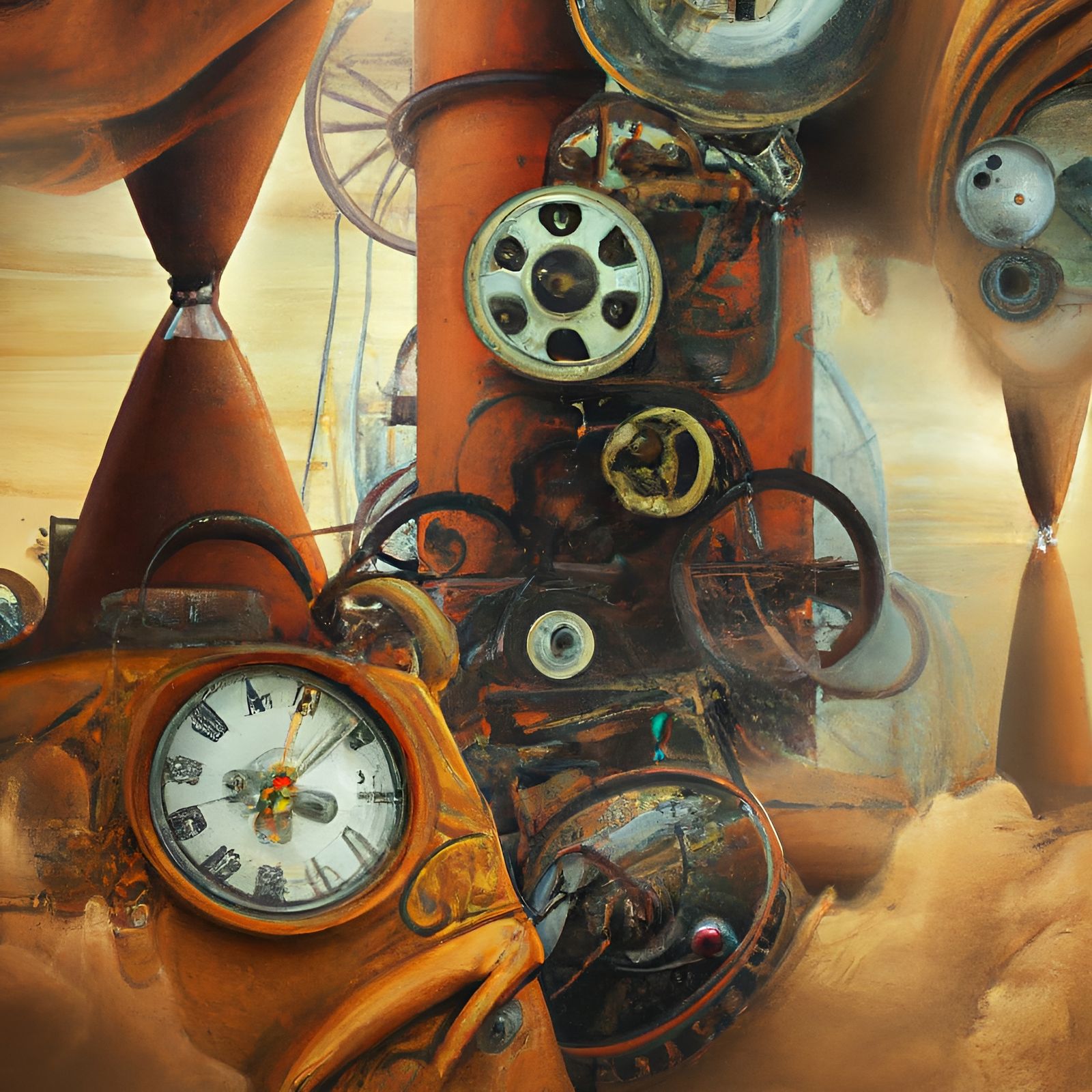 Steampunk Gears: A Surreal Digital Masterpiece