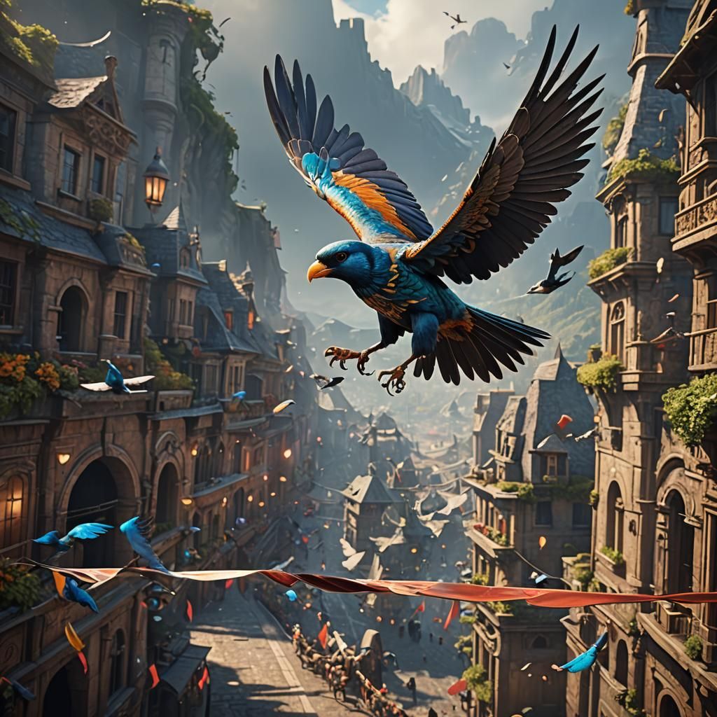 Bird with Prosthetic Wing Flies Over Finish Line