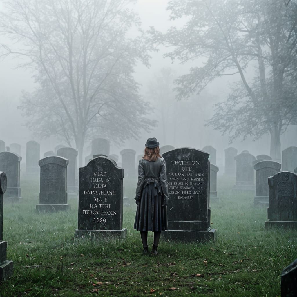 Ethereal Tombstones Reveal Forgotten Dreams in a Foggy Grave...