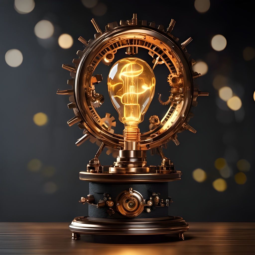 Intricate Steampunk Invention with Brass Details