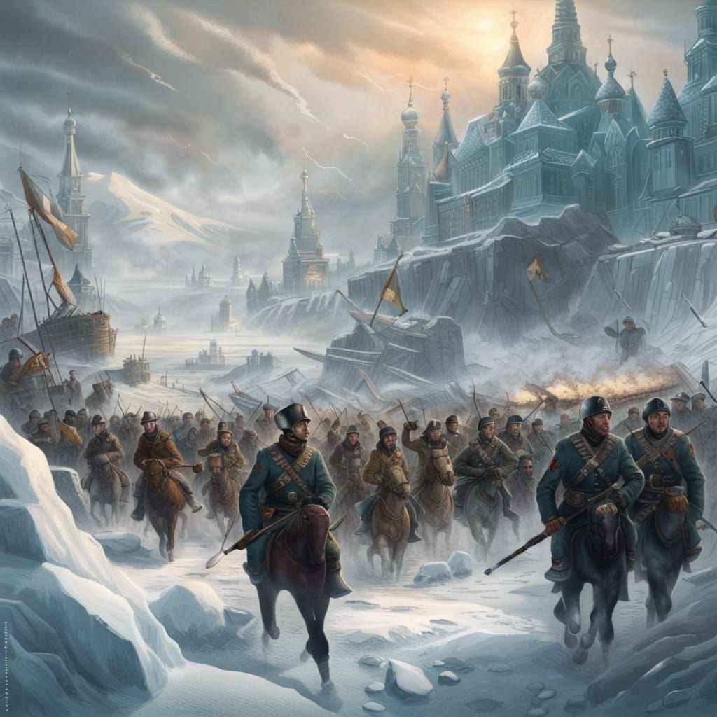 Siberian Ice March During Russian Civil War