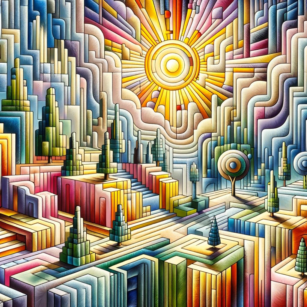 Surreal Stitched Landscape in Avant-Garde Style