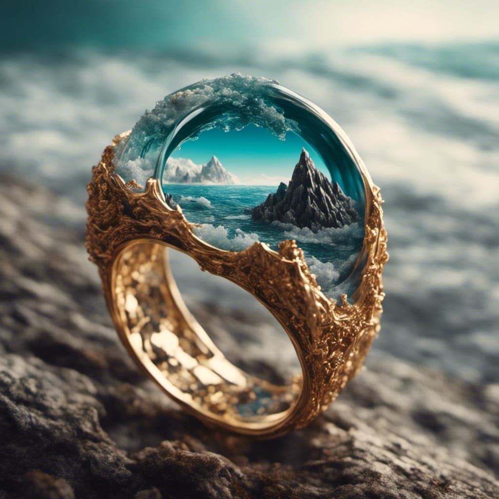 Ethereal Ocean Ring in Fantasy Style
