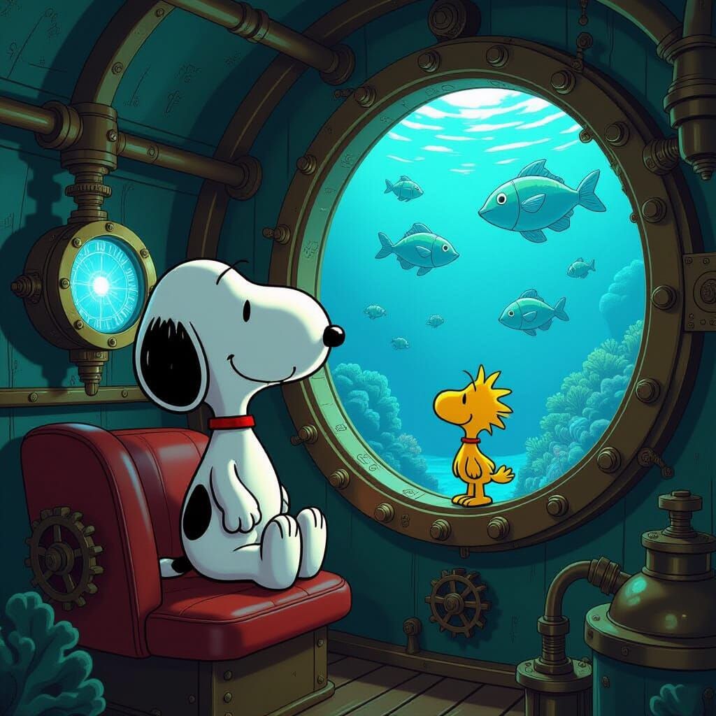 Snoopy and Woodstock's Steampunk Submarine Adventure