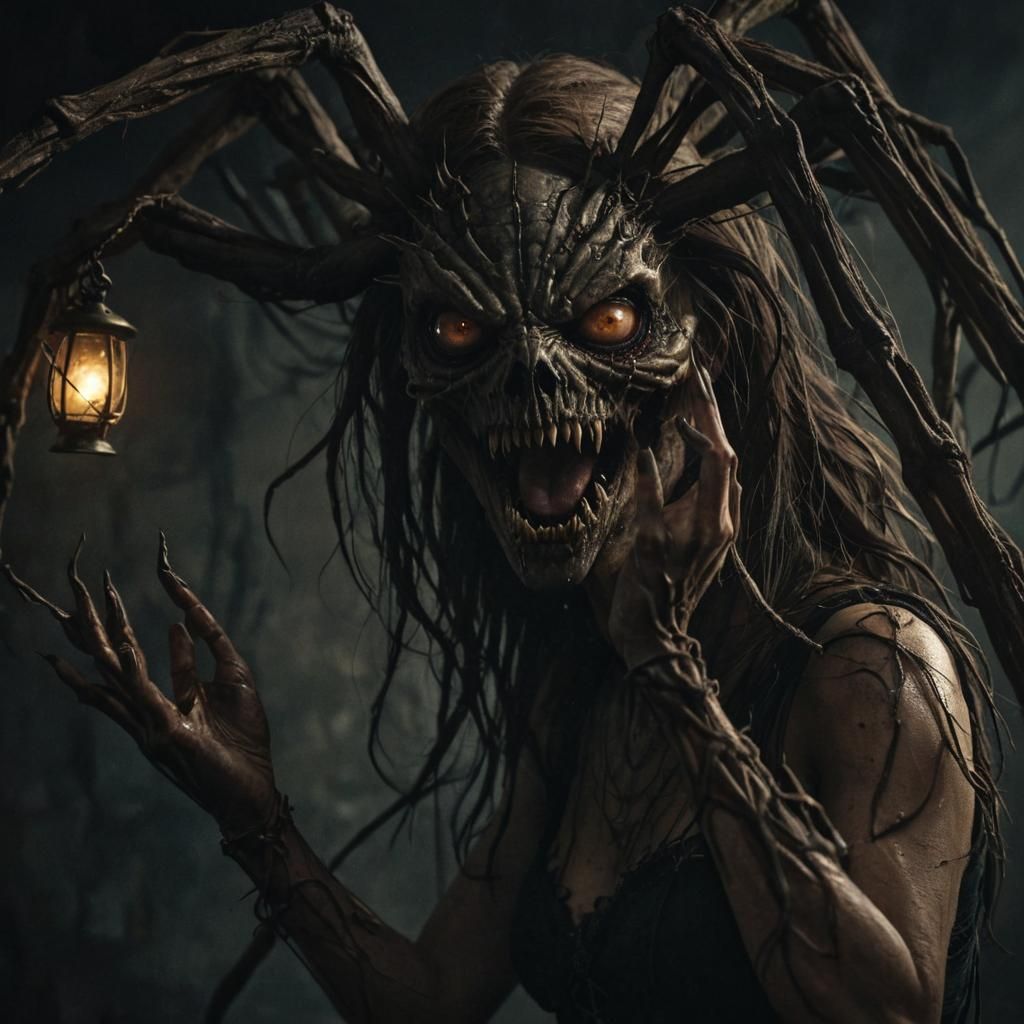 Macabre Spider-Handed Monster in Dark Fantasy Art