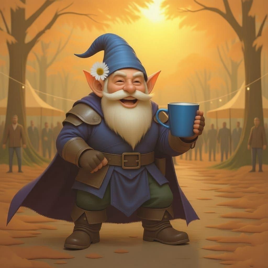 Gnome Warrior with Halberd in Light Armor