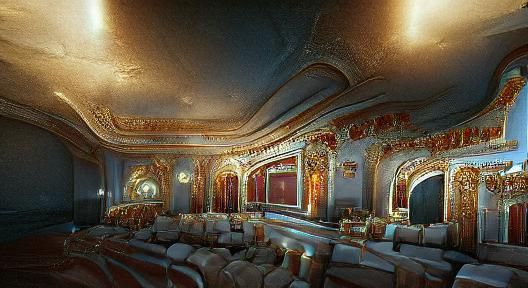Opulent 1921 Theater in Hyperrealism Style