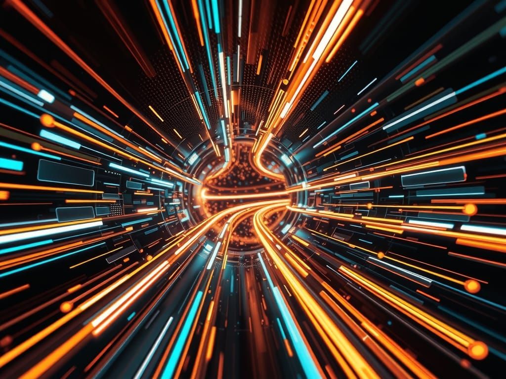 Hyperspeed: Glowing Liquid Metal Light Trails