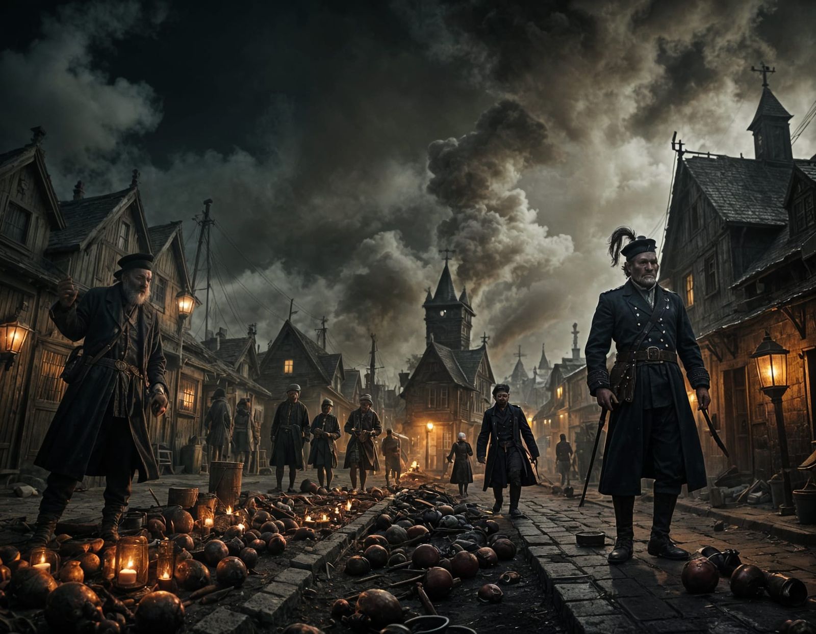 Surreal Scene of Sailors and Bloodhounds