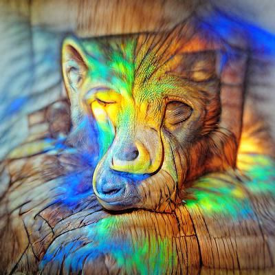 Colorful Iridescent Scene with Volumetric Lighting
