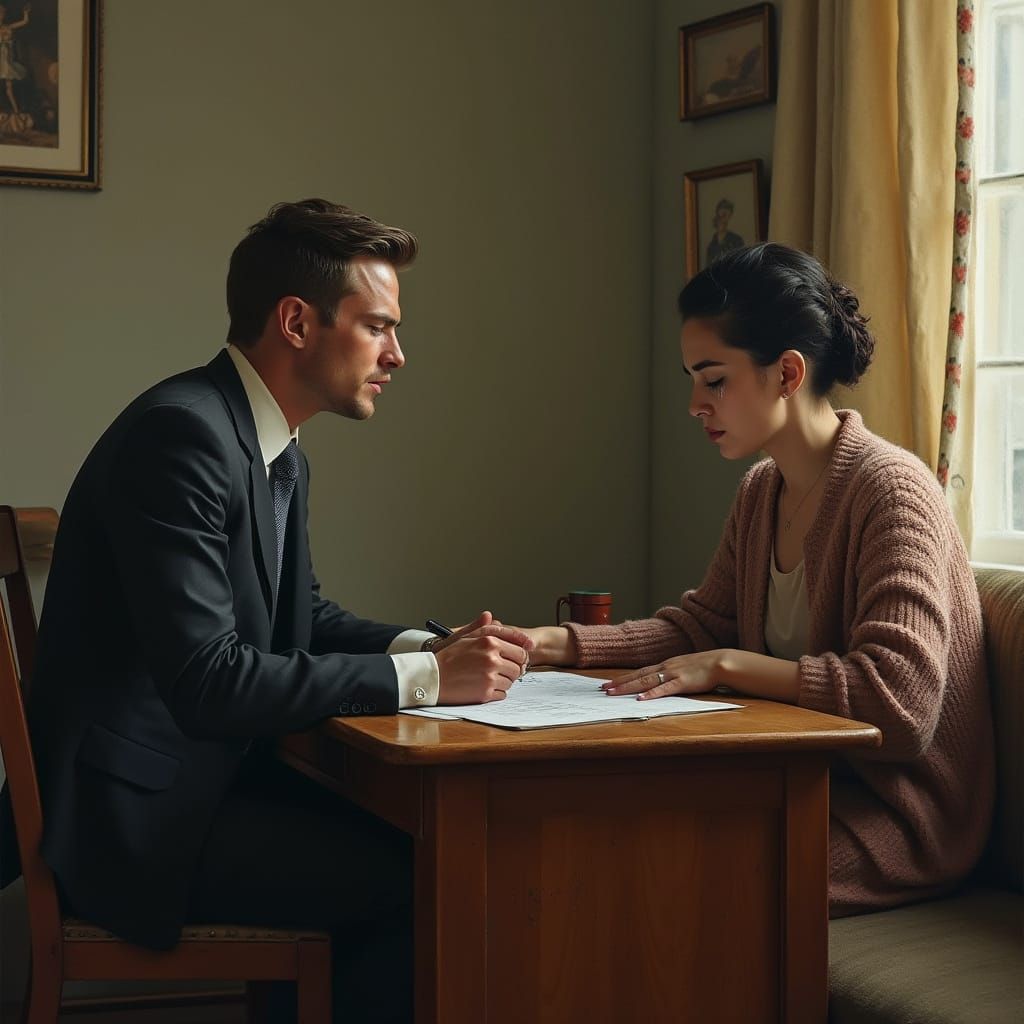 Sorrowful Scene in the Style of Expressionist Painting