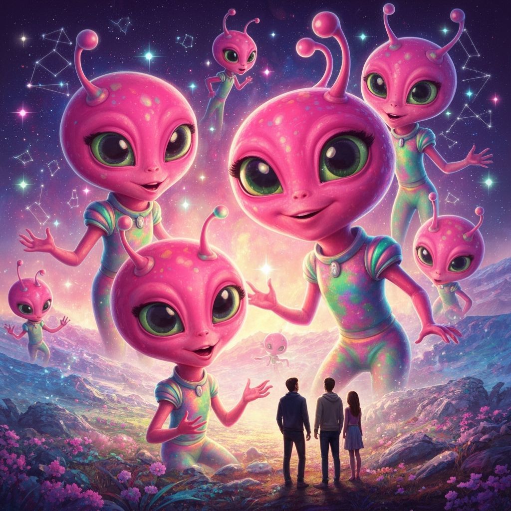 Cosmic Aliens' First Contact in Hyperrealism