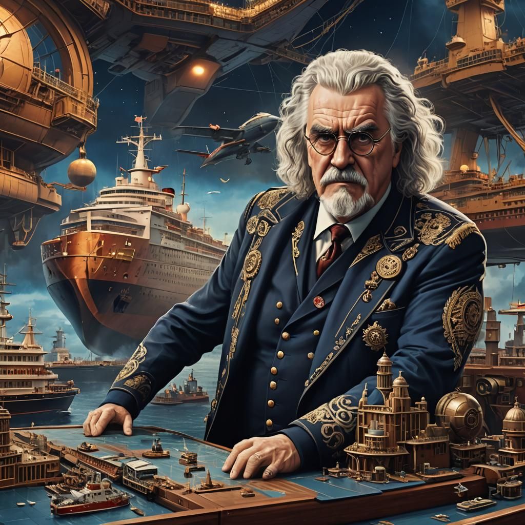Billy Connolly Captains QE2: Detailed Matte Painting