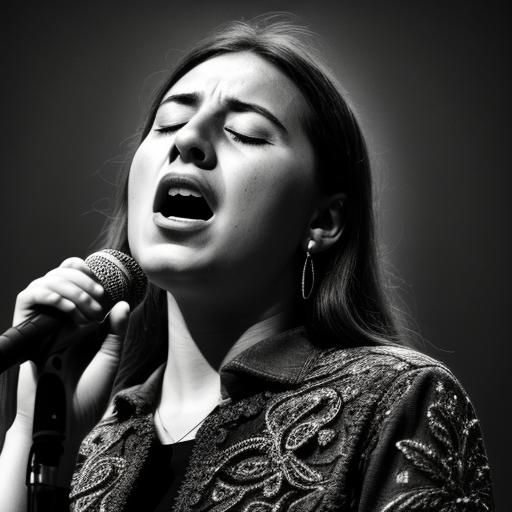 Hyperrealistic Image of Benedetta Caretta Singing