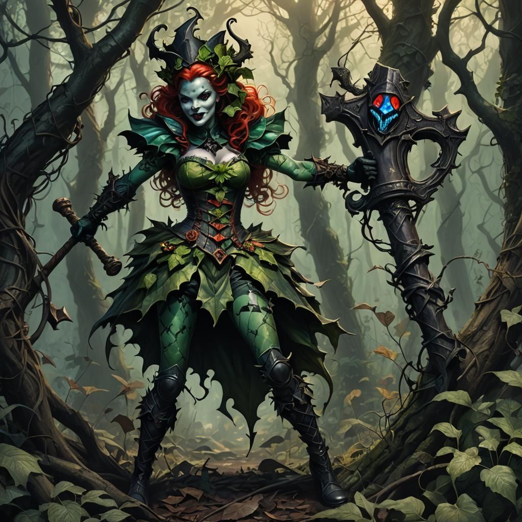 Dark Fantasy: Poison Ivy-Harley Quinn Villain