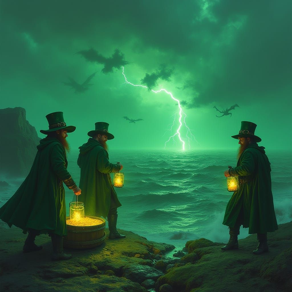 Leprechauns Defend Emerald Isles from Dragon Threat