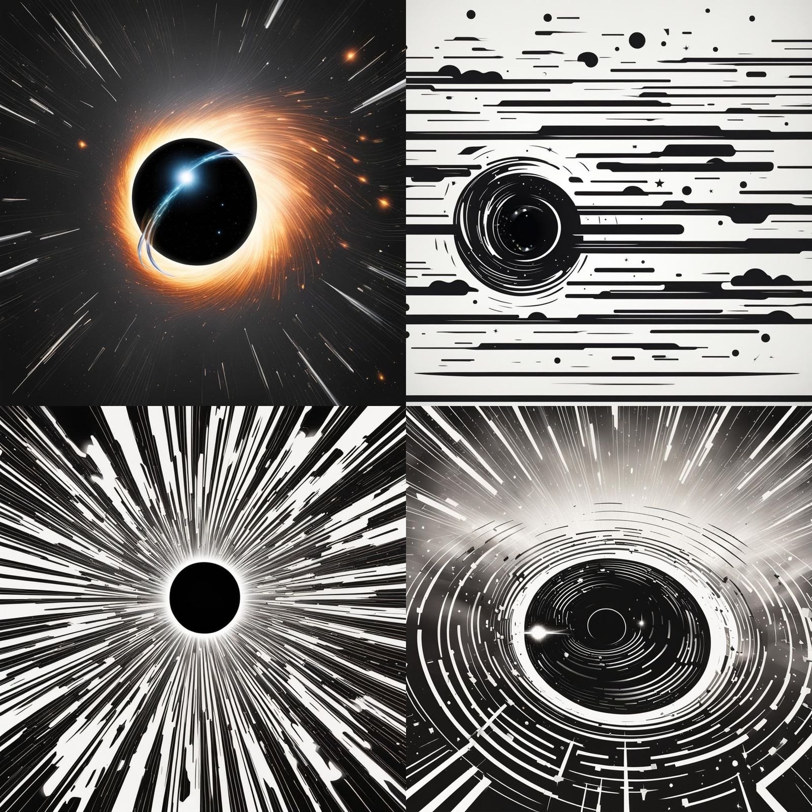 a black hole with light jets shooting out of both sides, bus...