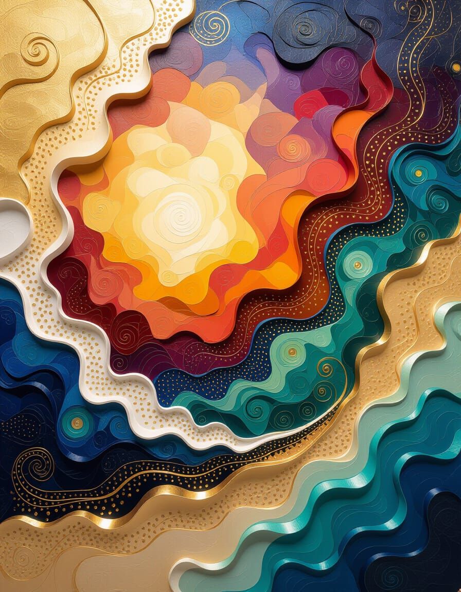 Surreal Space Dreamscape in Impasto Style