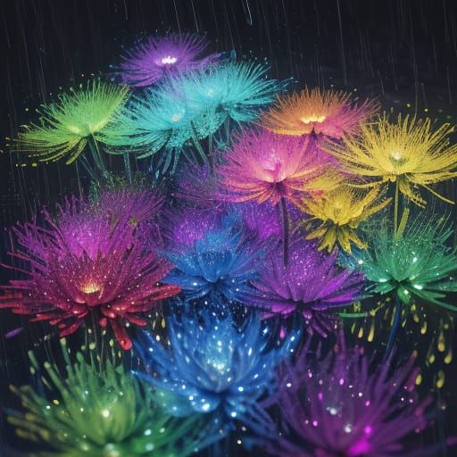 Gentle Rain Illuminated by Precious Light: Splash Art