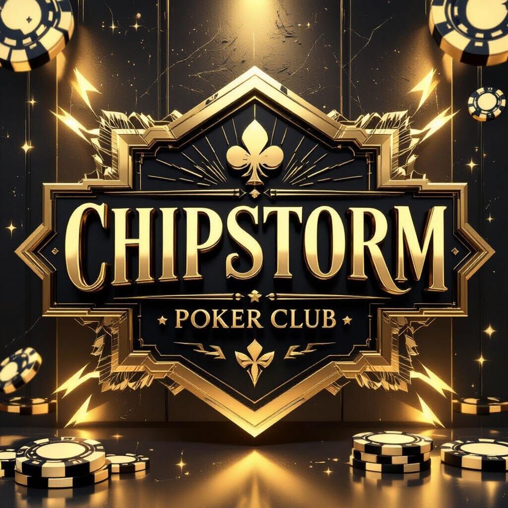 ChipStorm Poker Club Logo: Gold & Black Luxury