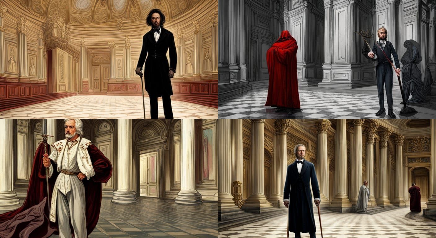 Wealthy Man with Rapier in Marble House