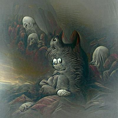 Horror Cartoon Cat in Gustave Doré Style