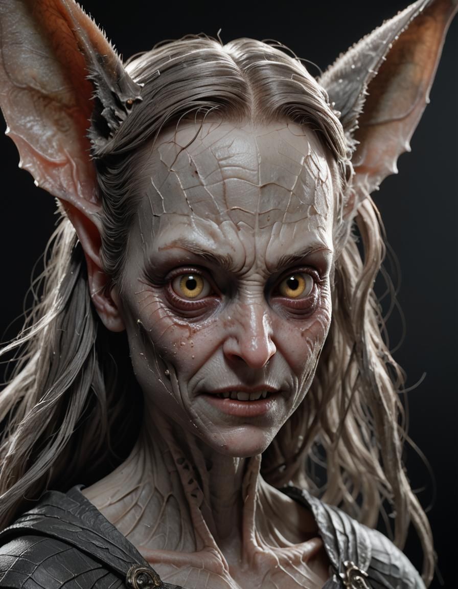 Hyper-Realistic 3D Bat-Eared Girl in Cinematic Style