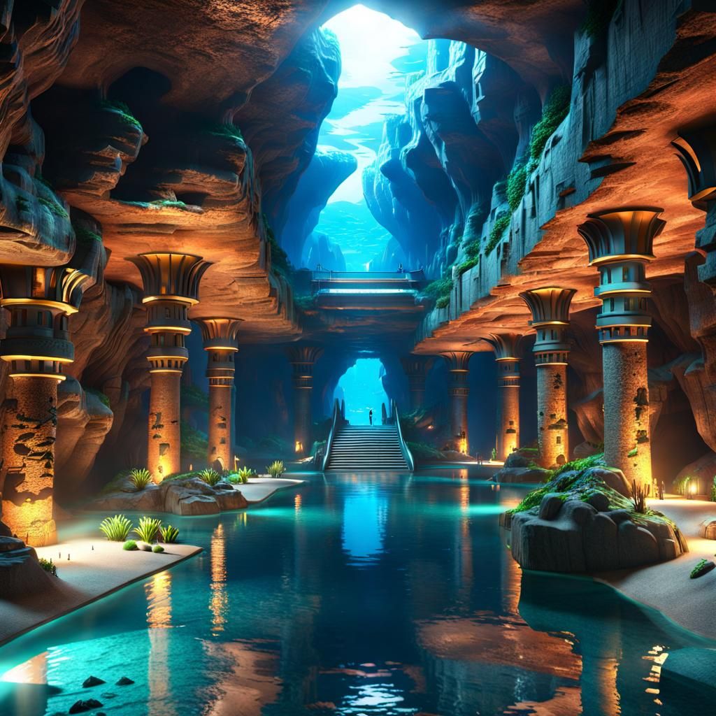 Future Atlantis Metropolis in Hyper Realistic 8K Detail