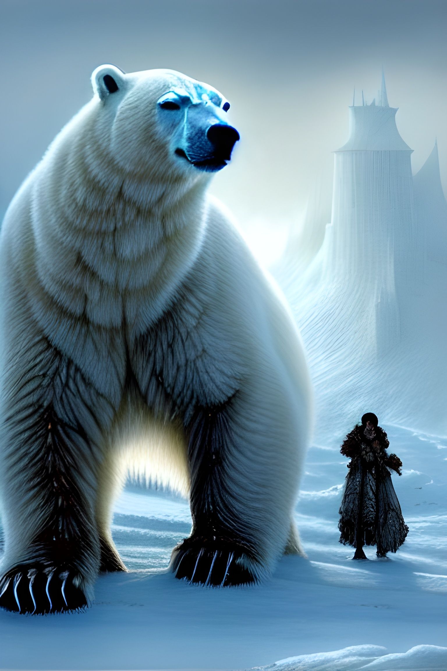 Magical Polar Bear in Hyper-Detailed Digital Painting