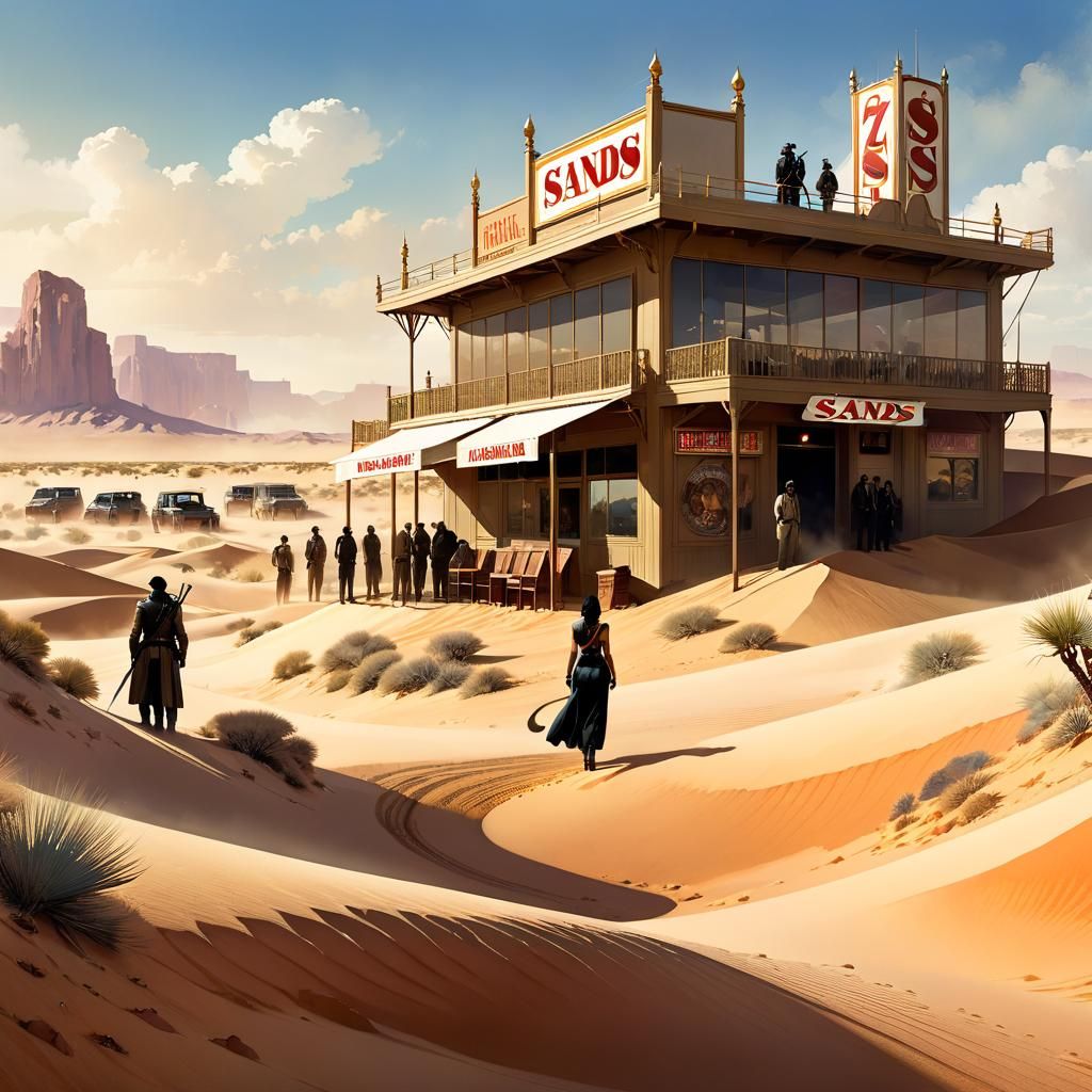 Snake Pit in Desert Watercolor Painting