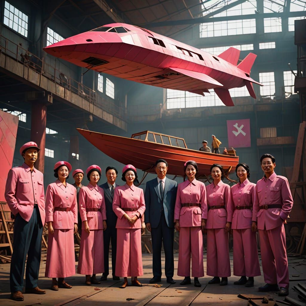 Surrealist Film Still: Workers' Revolution in 80s North Kore...