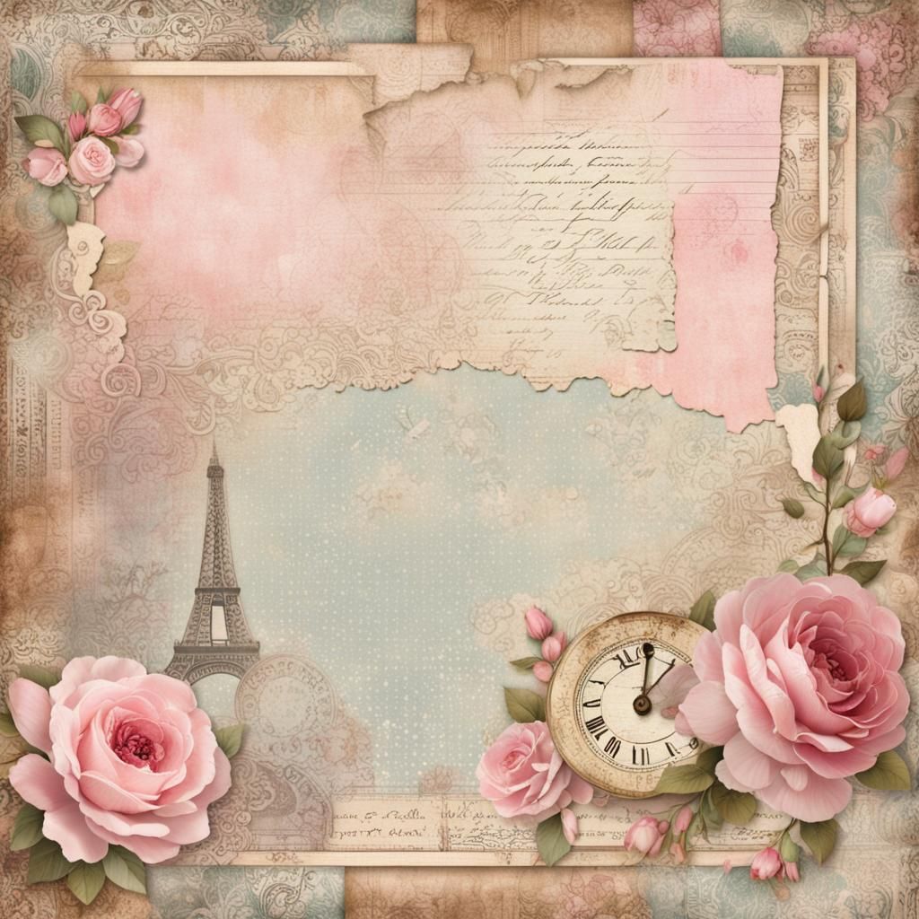 Shabby Chic Scrapbook Paper Background Texture