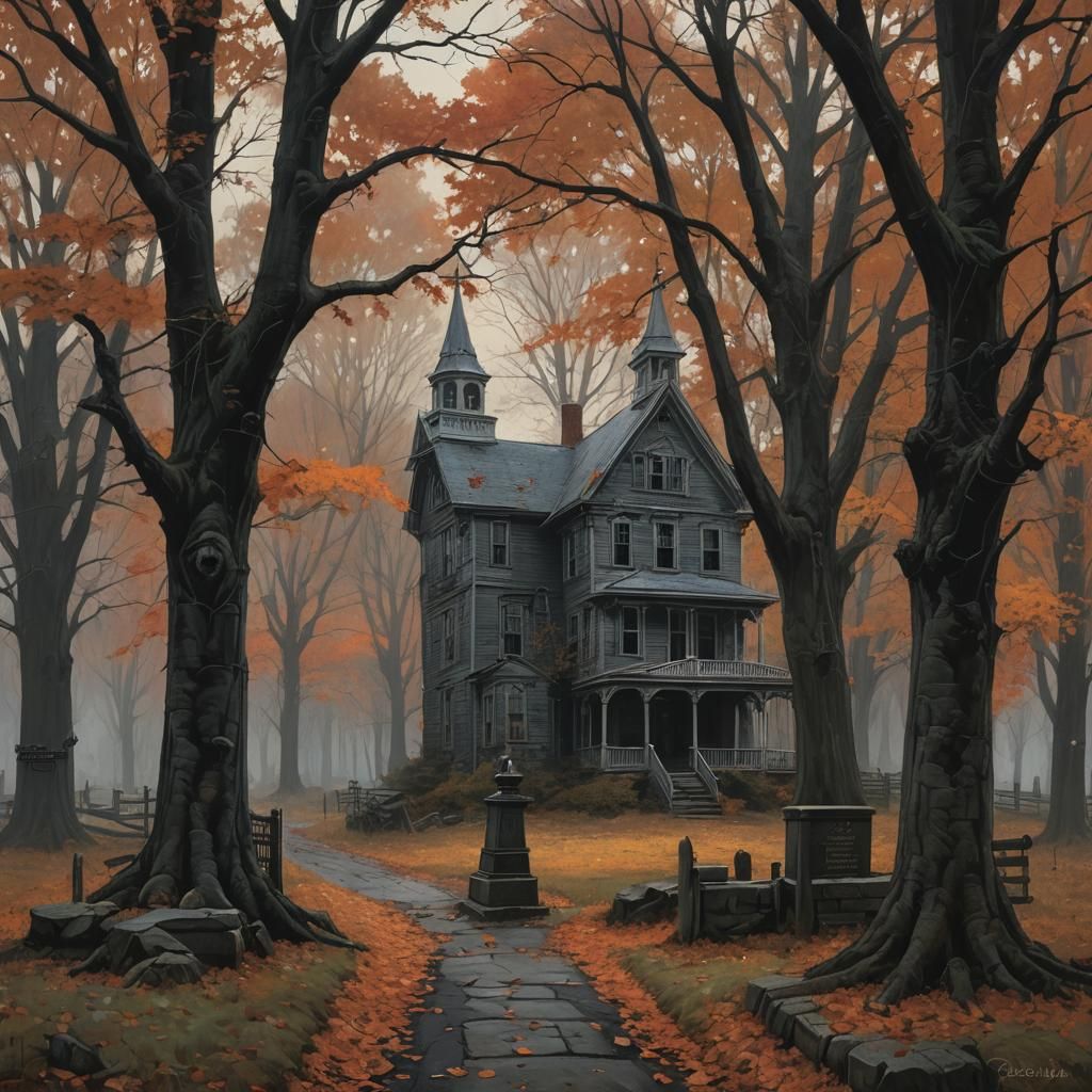 Sinister Gothic Autumn Landscape